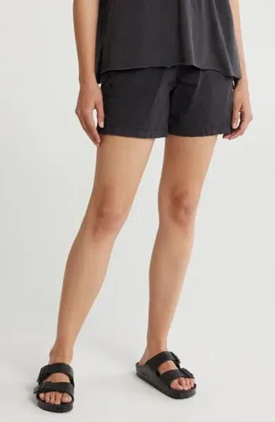 James Perse Stretch Cotton Poplin Shorts In Marsh Pigment