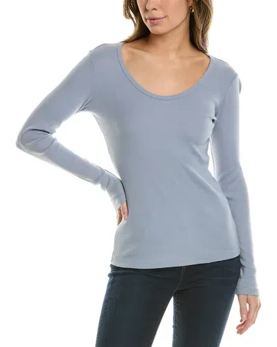 James Perse U Neck T-shirt In Grey