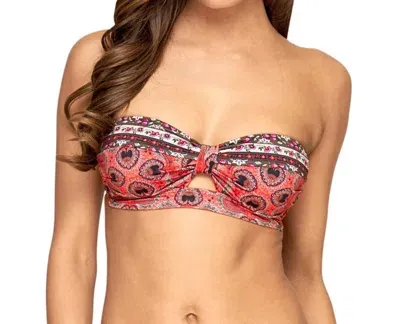 Jets By Jessika Allen Halter Tie Bandeau Bikini Top In Arabian Spice In Red