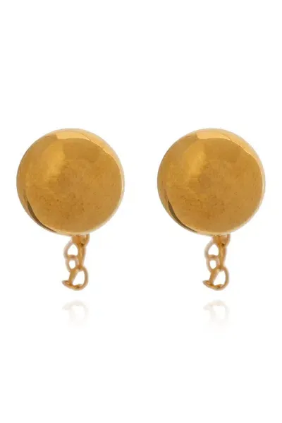 Jil Sander Embellished Earrings In Gold