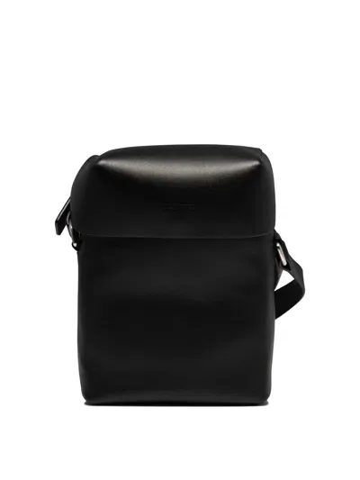 Jil Sander Small Lid Crossbody Bags Black