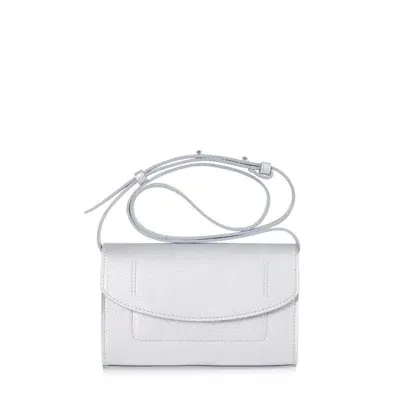 Joanna Maxham The Runthrough Mini Bag In Silver Pebbled Leather