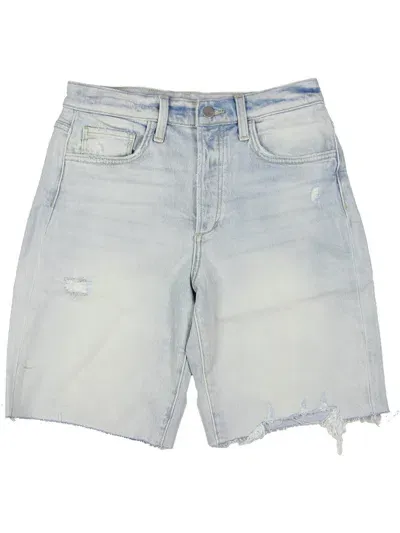 Joe's Womens High Rise Midi Denim Shorts In Blue