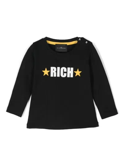 John Richmond Junior Babies' Logo-print Cotton T-shirt In Black