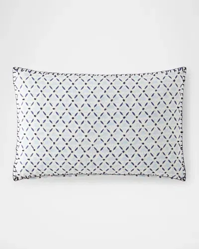 John Robshaw Sanya Indigo Kidney Pillow, 12" X 18" In White