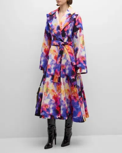 Jonathan Cohen Concert Lights Belted A-line Long Trench Coat In Multi