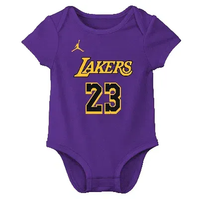 Jordan Lebron James Los Angeles Lakers Baby  Nba Bodysuit In Purple