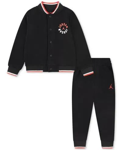 Jordan Babies' Toddler Boys Jumpman Pe Bomber Jacket & Jogger Pants, 2 Piece Set In 023black