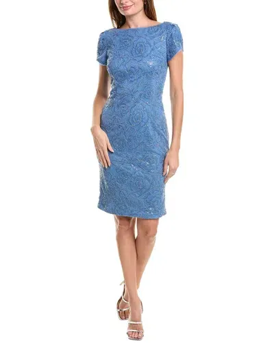 Js Collections Brie Tulip Sleeve Sheath Dress In Blue