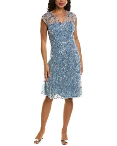 Js Collections Jay Flare Cocktail Dress In Blue