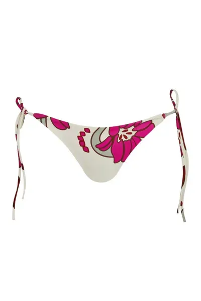 Juan De Dios Brazil Bikini Bottom In Beige Multi In Pink