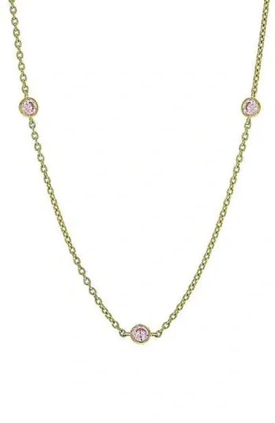 Judith Ripka Clad Bezel Set Cz 5-station Necklace In Gold