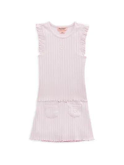 Juicy Couture Kids' Girl's 2-piece Ribbed Knit Top & Shorts Set In Pink