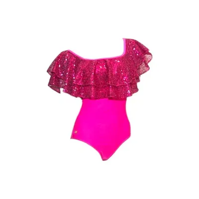 Julia Clancey Women's Pink / Purple Raspberry Rara Sequin Swim Body In Pink/purple