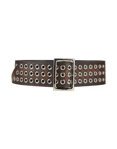 Kate Cate Woman Belt Brown Size 36 Leather, Metal