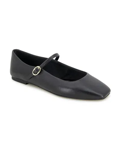 Kenneth Cole New York Women's Jasper Square Toe Ballet Flats In Black Leather