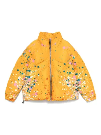 Khrisjoy Kids' Paint Splatter-detail Jacket In Yellow