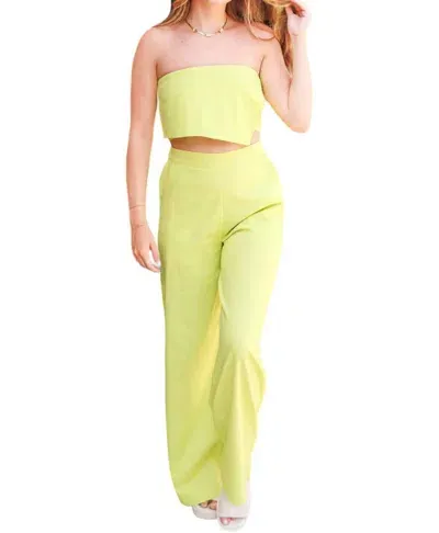 Klesis Linen Two Piece Set In Lime In Green