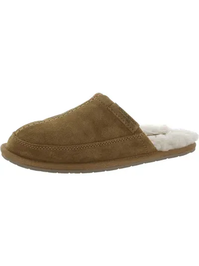 Koolaburra Kolson Mens Suede Scuff Slippers In Brown