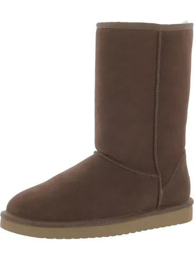 Koolaburra Womens Suede Knee-high Casual Boots In Brown