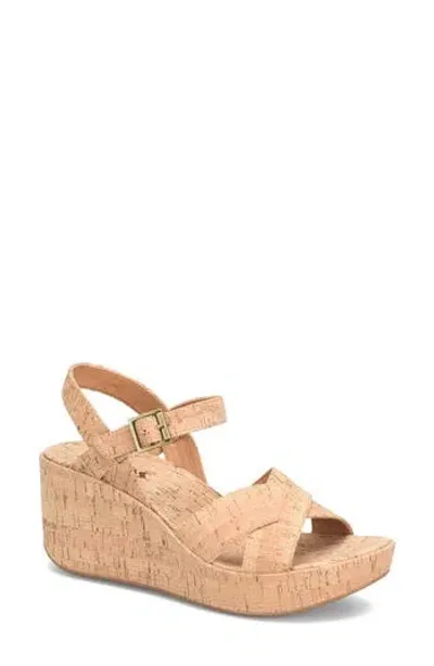 Korks Denica Wedge Sandal In Natural Cork