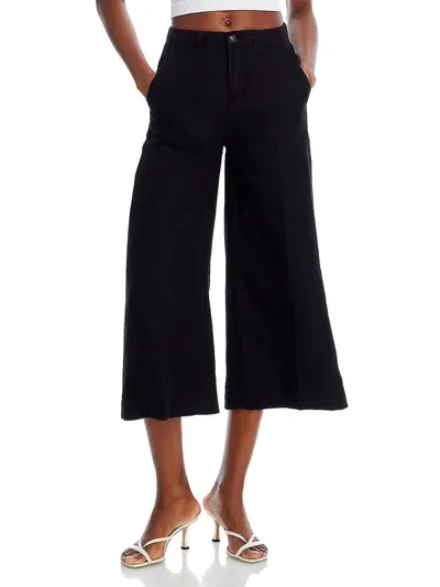 L Agence Henderson Womens High Rise Crop Wide Leg Pants In Black