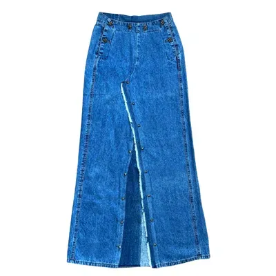 L2r The Label Women's Sailor Maxi Denim Skirt In Blue