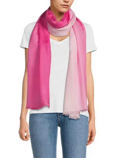 La Fiorentina Women's Ombre Silk & Wool Wrap In Pink