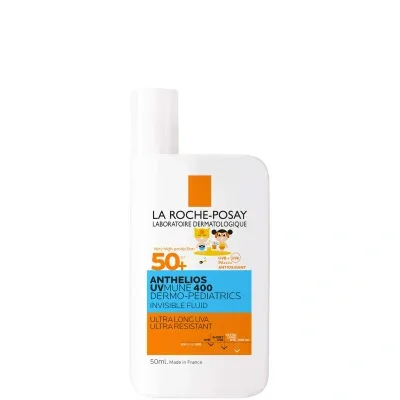 La Roche-posay Anthelios Uvmune 400 Dermo-pediatrics Kids Ultra Light Invinsible Fluid Spf 50+ 50ml In White