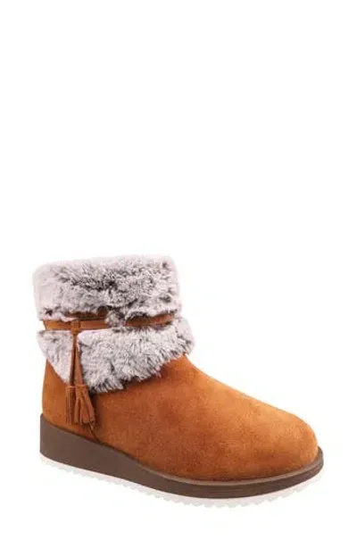 Lamo Bailee Faux Fur Cuff Wedge Bootie In Hickory