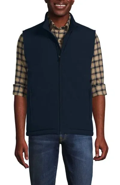 Lands' End Non-quilted Insulated Commuter Vest In Radiant Navy