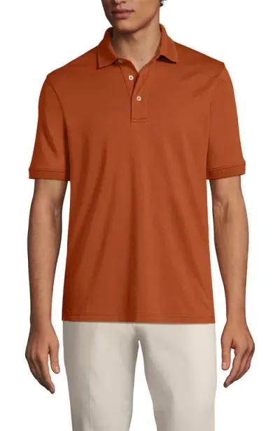 Lands' End Short Sleeve Cotton Supima Polo Shirt In Fresh Cinnamon