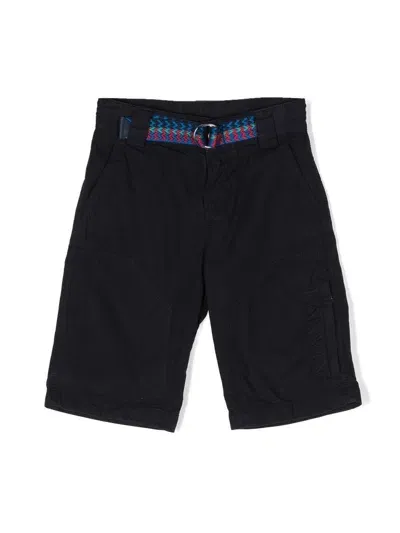 Lanvin Enfant Kids' Logo-embroidered Chino Shorts In Blue