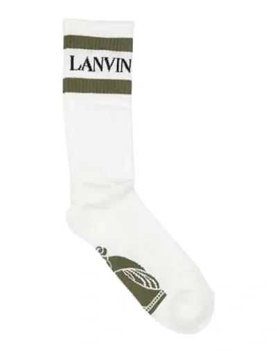 Lanvin Man Socks & Hosiery Khaki Size Onesize Cotton, Polyamide, Elastane In Beige