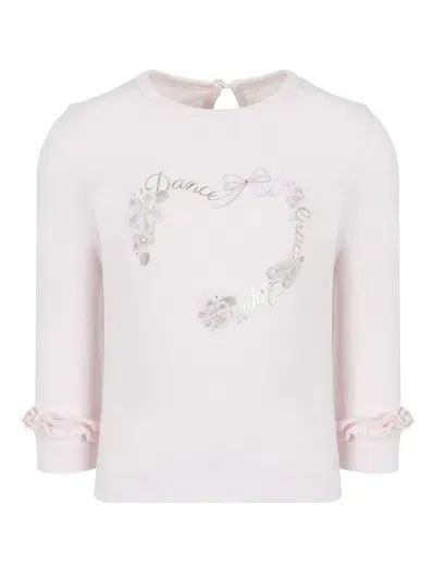 Lapin House Kids' Heart-print Long-sleeve T-shirt In Pink