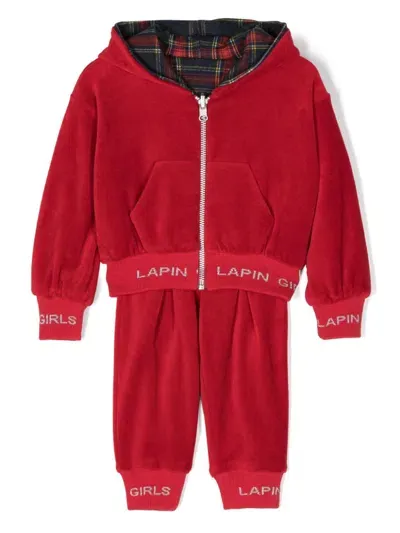 Lapin House Babies' Reversible Hooded Tracksuit In Red