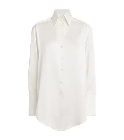 Laura Pitharas Silk Oversized Shirt In Ivory