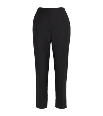 Laura Pitharas Wool Hem-split Trousers In Black