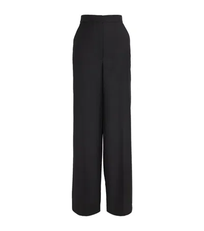 Laura Pitharas Wool Wide-leg Trousers In Black