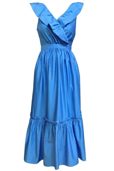 Lavaand Women's The Erin Frill Maxi Dress In Cornflower Blue