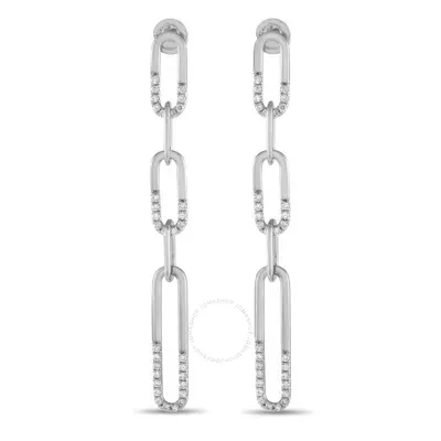 Lb Exclusive 14k White Gold 0.55ct Diamond Dangle Earrings Er28996 W In Silver