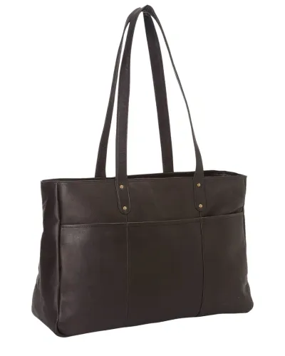 Le Donne Traveler Leather Tote In Brown