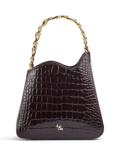 Le Silla Ivy Crocodile-effect Tote Bag In Brown