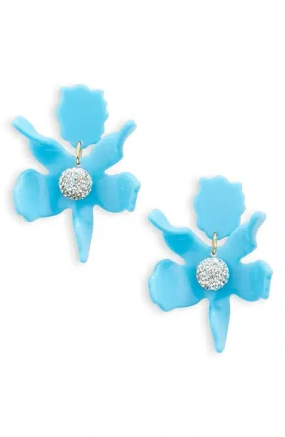 Lele Sadoughi Crystal Lily Drop Earrings In Blue