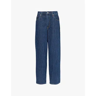 Levi's Levis Womens Partly Masked Lb Baggy Dad Striped Relaxed-fit Denim Jeans