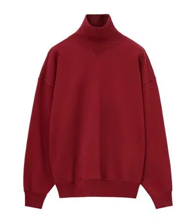 Loewe Funnel-neck Sweatshirt In Burgundy