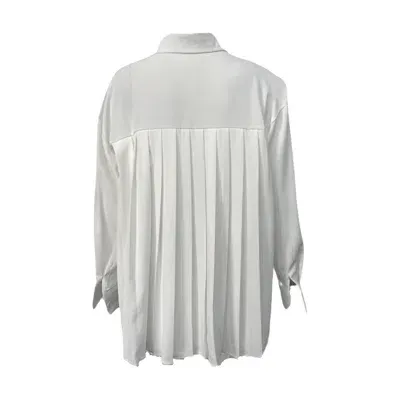 London Atelier Byproduct Women's White Oversize Shirt With Back Pleated Application