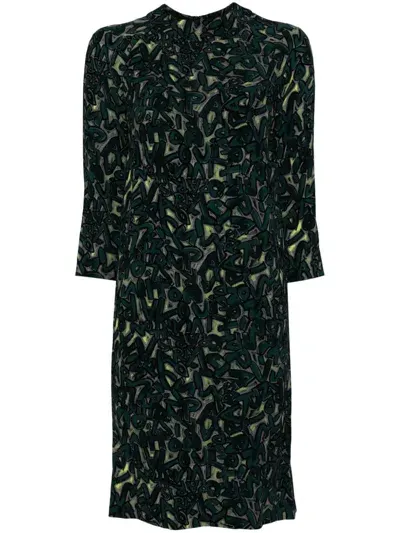 Pre-owned Louis Vuitton 1990-2000s Graffiti Dress In Green