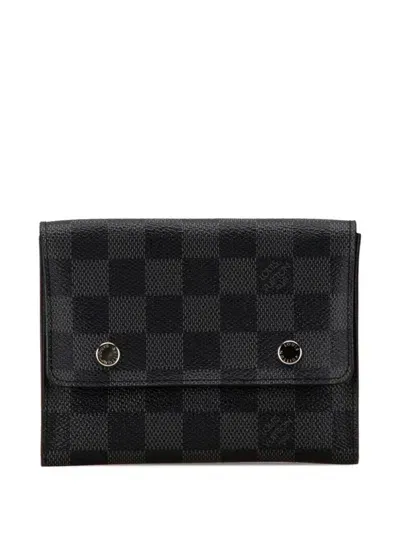 Pre-owned Louis Vuitton 2009 Damier Graphite Compact Modulable Wallet Small Wallets In Black