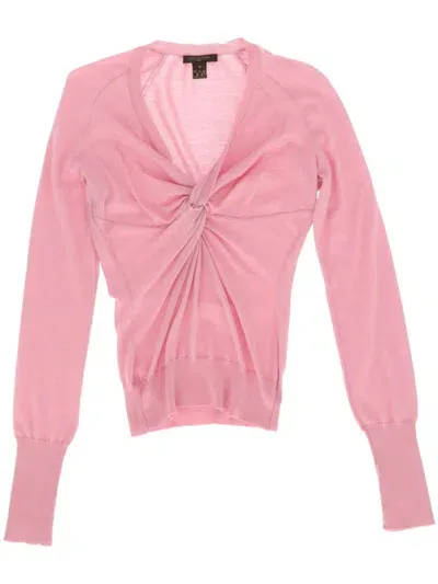 Pre-owned Louis Vuitton 2010s Twisted Detail Jumper In Pink